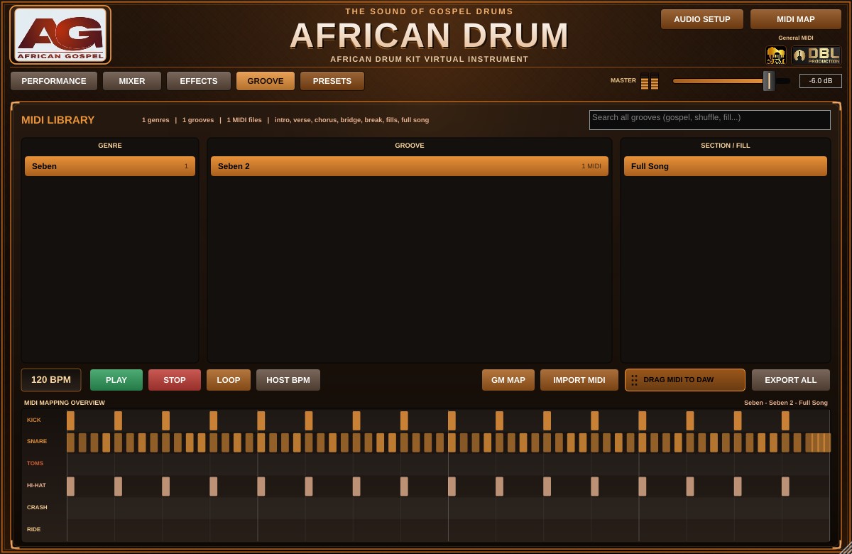 Player de grooves com MIDI